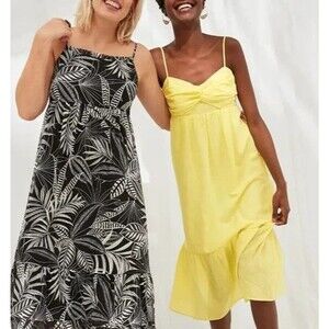 Banana Republic Front Knot Midi Dress  6 Linen Empire Waist Cottagecore Boho